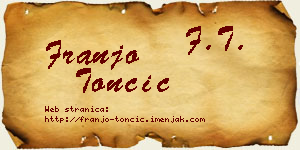 Franjo Tončić vizit kartica